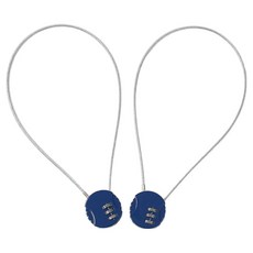 Dometopia 基本款3位數鋼絲鎖 2入組 藍色, 1套