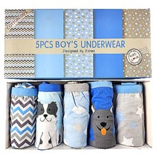 남아용 순면 빅강아지 삼각팬티 5종 세트