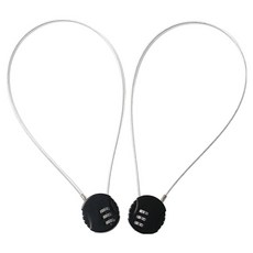 Dometopia 基本款3位數鋼絲鎖 2入組 黑色, 1套