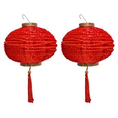 摩達客 農曆春節元宵 植絨魚福 紅燈籠2件組，12吋 LED燈串 遙控