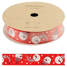 Uniart 聖誕節緞帶 25mm, 1個, 雪人, 13m
