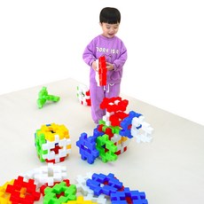 Bebiboom 磁磚方形積木 30p + 大型收納網套組, 1套, 隨機出貨