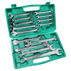 梅開板手14件組 附收納盒,鉻釩鋼材質,多種尺寸,汽車機車維修工具, 1組