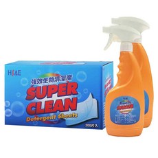 HSAE 強效生物清潔魔清潔劑 200片 附清潔劑 10片 + 噴瓶 2個, 500ml, 1組, 602g