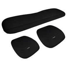 Ez2mk 創意四季透氣車用座椅 前座坐墊2入 + 後座坐墊套組 MS-650, 1套, 黑色