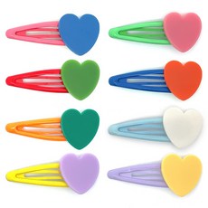 Style Planet 彩色愛心髮夾8件組