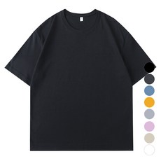 Elsso 男女通用百搭耐穿圓領基本款素色棉質透氣短袖T恤, 黑色