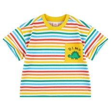 MARI N MORI 男童款彩虹口袋恐龍T恤