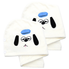 MORINO 摩力諾 SNOOPY史努比可愛造型超細纖維包頭巾 SN910-2, 歐拉夫, 2條