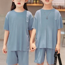 우주아이 아동용 헤이주니 고학년 커팅크루 쿨 반팔 학생 상하의 실내복 세트