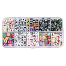 컬러큐브 나만의 알파벳 이니셜키링 재료 구슬/비즈 DIY키트 10종 300p 세트 C타입, 혼합색상, 1세트