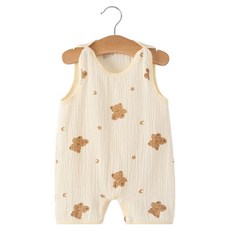 Bebeniz 柔軟純棉紗布無袖連身衣