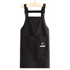 soonZAM 可調節長度口袋防水吊帶圍裙, 黑色, 1個