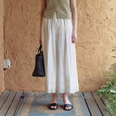 Dunst 女款透氣層次感全棉長裙 UDSK5B231WT