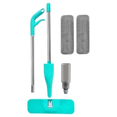 MINEING 噴霧超細纖維拖把 + 超細纖維拖布 2入 + 水箱組合, 1套