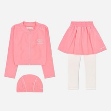 YouIt 女童 Berry Closet Love Wave 防曬泳衣上衣+下身+帽子套組