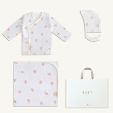 BABY&I 嬰幼兒夏季紗布衣 + 包巾 + 帽子 + 提袋套組