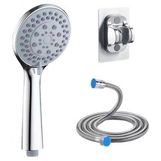 4단 빅홀 고수압 샤워기 세트, 실버, 1개