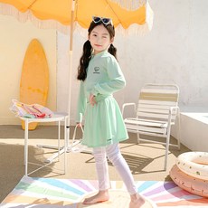 YouIt 女童 Berry Closet Love Wave 防曬泳衣上衣下身 + 帽子套組