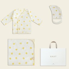 베이비앤아이 유아용 여름 배냇저고리 + 속싸개 + 모자 + 쇼핑백 세트