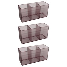 Market Pio 居家PP化妝刷3格透明整理盒, 款式3, 3個