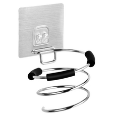 AHOYE 不鏽鋼吹風機架 無痕掛勾 浴室收納 簡約設計 節省空間, 1個, 單一顏色