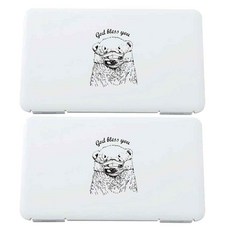 防疫專用口罩多功能名片收納盒, 白熊 白色, 2個