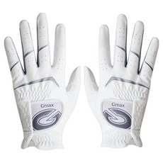 韓國 GMAX 男性用柔軟高爾夫手套 雙手用 GMG17015, 白色, 1組