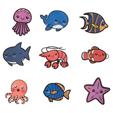 Kes.B Nature 海洋沐浴遊戲貼紙組, 1套, 混合顏色