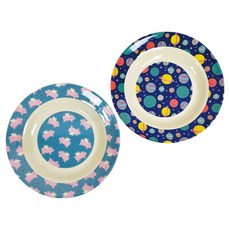 rice 丹麥兒童餐盤2件組, 豬, 星球, 1套