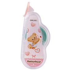 델리 버터베어 양면 풀테이프 6mm x 12m, 핑크, 1개
