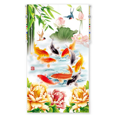 命運好好玩 李玉珮 旺運生財富貴魚布簾 8109913, 150 x 85cm