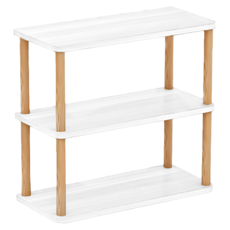 木質收納架 居家收納置物架, 40 x 20 x 43cm, 白色, 3層