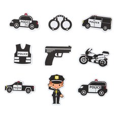 Kes.B Nature 沐浴遊戲貼紙 警察套組, 1套, 混合顏色