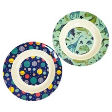 라이스 유아용 덴마크 접시 2종 세트, 행성, 다이노, 1세트