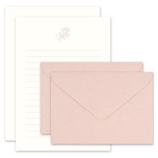 대시앤도트 에버모어 레터프레스 편지지 4p + 봉투 2p 세트, 01 joy flower, 2세트