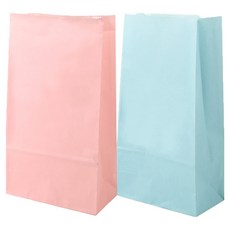 方形紙袋 粉紅色 100入 + 天藍色 100入 組合 中, 1套