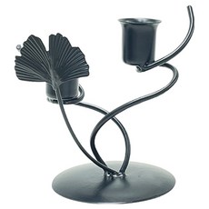 Laventia 臥室葉子燭光燭台, 黑色