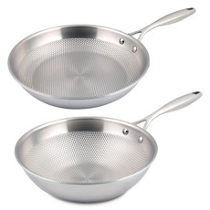 Livingglory 電磁爐 Master Star 韓國製造 無研磨 五層平底鍋 2件組, 1套, 單一顏色, 炒鍋 24cm + 平底鍋 28cm