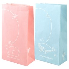 TOGO PACK 方底紙袋 兔子 小 100入 + 鯨魚 小 100入 套組, 1套