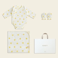 BABY&I 嬰兒夏季新生兒連身衣 + 包巾 + 手套 彌月禮盒