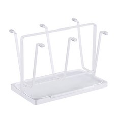 SUNORO 不銹鋼瀝水杯架/家用杯子收納架/瀝水架 附集水托盤, 1組, 碳鋼白