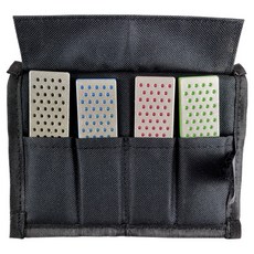 Woodworker 攜帶式鑽石磨刀石4件組 + 黑色收納袋套組, 1套