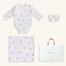 BABY&I 嬰幼兒夏季新生兒連身衣+包巾+手套新生兒禮盒組