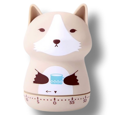 꼬까 애니멀 타임 수동 기계식 타이머 고양이, 1개