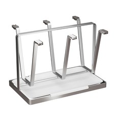 SUNORO 不銹鋼瀝水杯架/家用杯子收納架/瀝水架 附集水托盤, 1組, 不鏽鋼原色