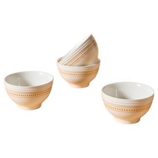 코렐코디네이츠 로즈몬트 공기 10cm, 아이보리 + 오렌지, 4개