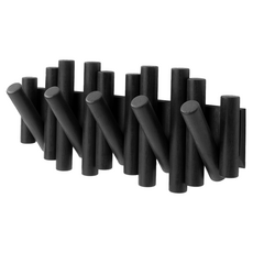 UMBRA Picket 壁掛式掛勾收納架 墨黑木籬 牆面門後收納好幫手, 墨黑色, 1個