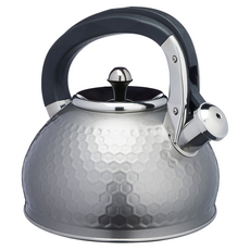 KitchenCraft 蜂巢紋不鏽鋼笛音壺 2.5L 灰色 - 簡約時尚，安全耐用, 1個