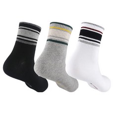 Crocodile 鱷魚 男士日常休閒復古條紋中筒襪3雙組 CD367